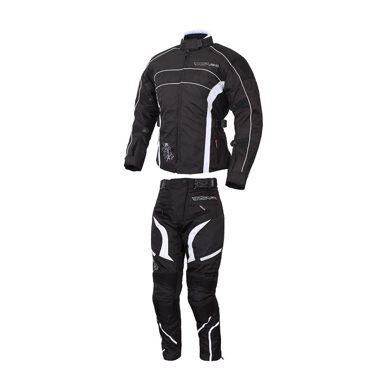 Motorcykeldragt til kvinder RSA SW-01 hvid - 2 stk. udsalg