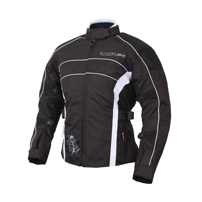 Motorcykeldragt til kvinder RSA SW-01 hvid - 2 stk. udsalg
