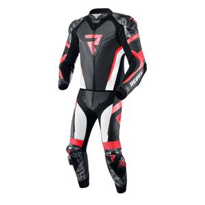Rebelhorn Rebel Black-White-Fluo Red Motorcycle Coverall udsalg