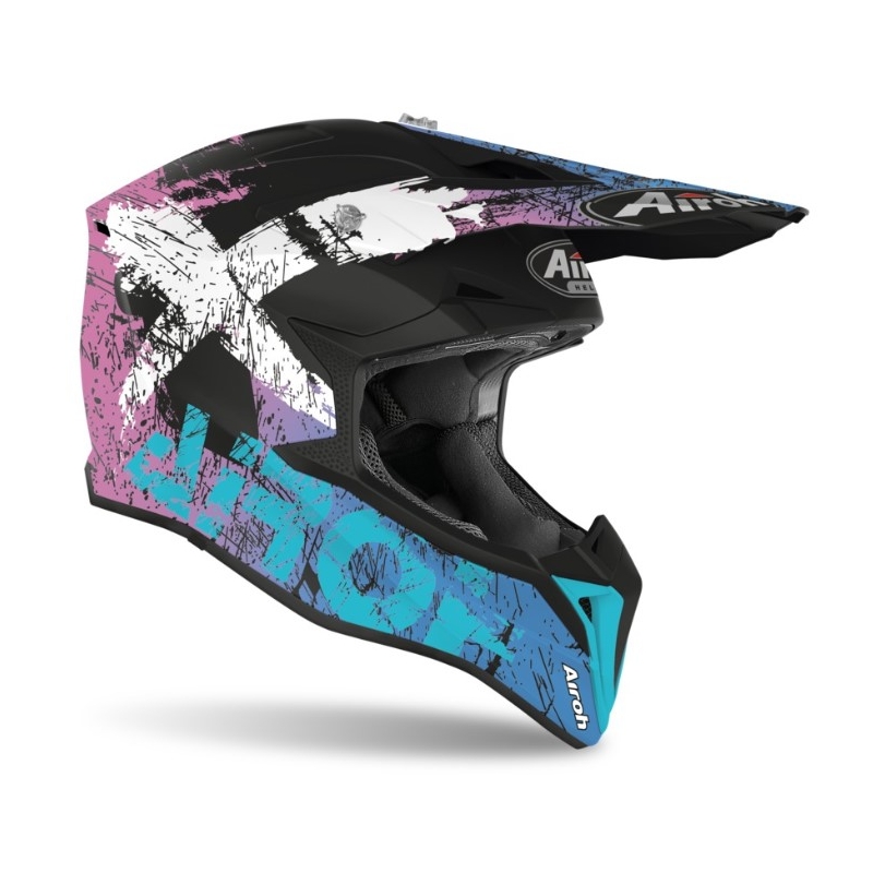 Motokrosová přilba Airoh Wraap Smile modro-fialová