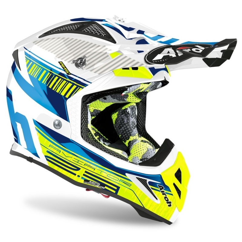 Motokrosová přilba Airoh Aviator Novak 2.3 AMSS modro-fluo žlutá