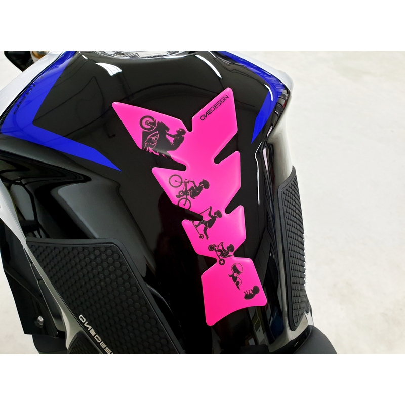 Fuel Tank Sticker Print - Moon fluo pink