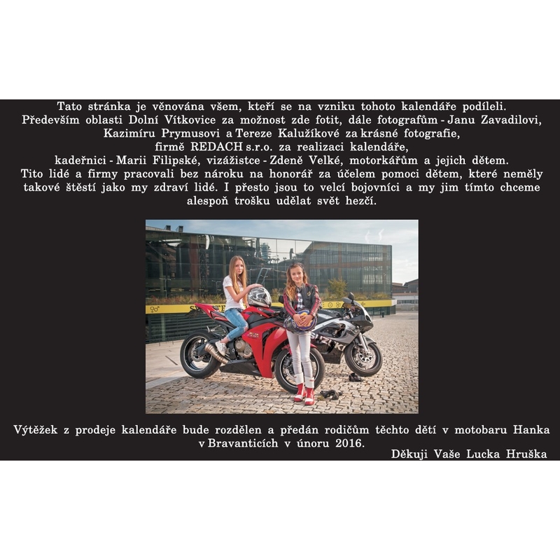 Charitativní kalendář MOTORKÁŘI DĚTEM 2016