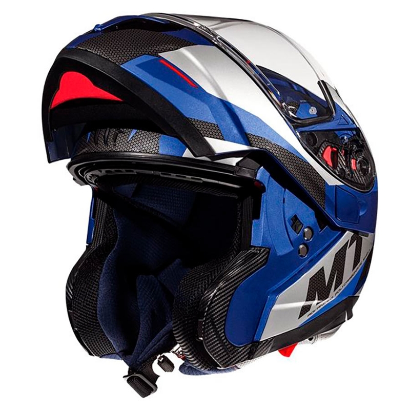 Vyklápěcí přilba na motorku MT Atom SV TRANSCEND E7 modrá výprodej
