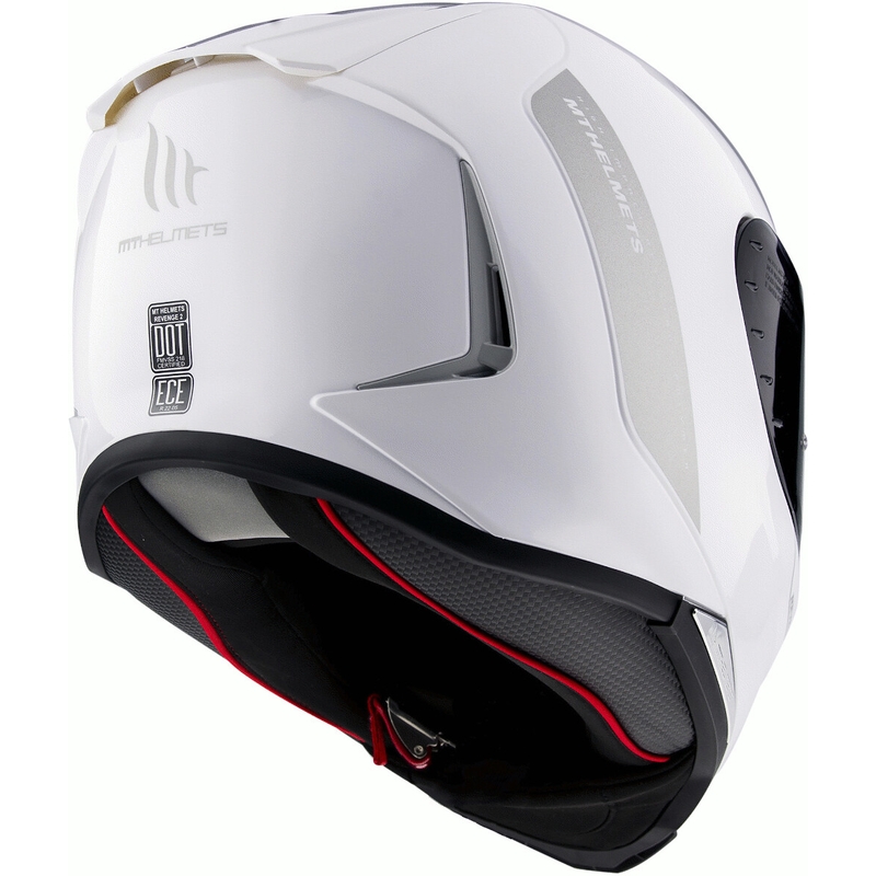 MT Revenge 2 Solid White Gloss Integral motorcykelhjelm udsalg
