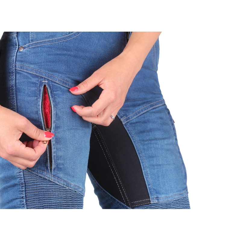 Damejeans Street Racer Stretch II Slim fit CE blå