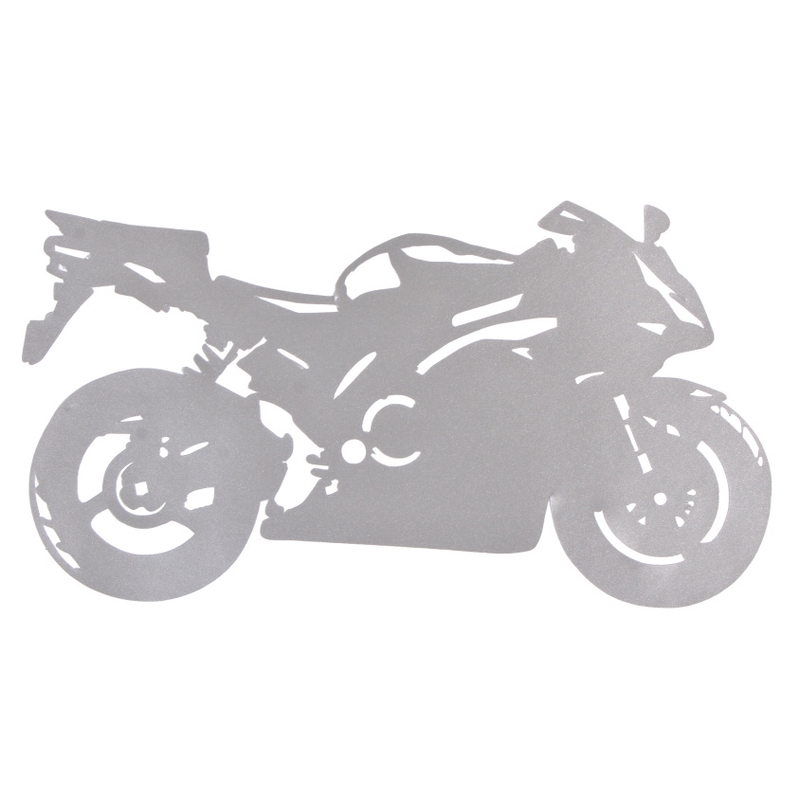 Klistermærke silhuet Sport Bike sølv