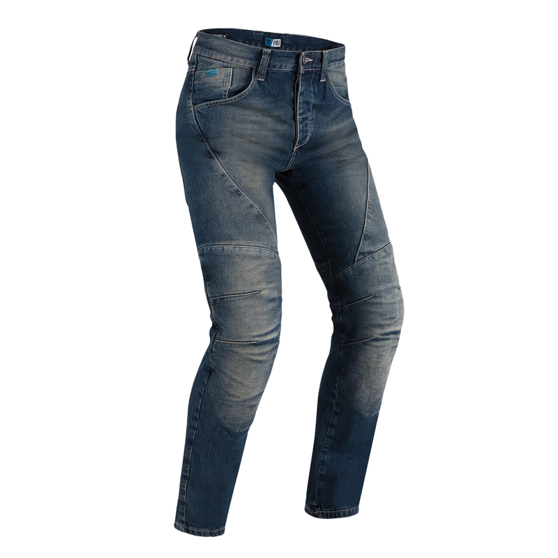 PMJ Dallas blå motorcykeljeans udsalg