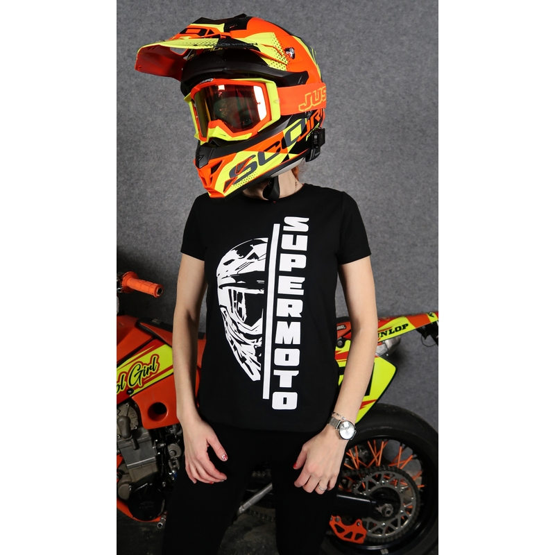 T-shirt til kvinder SUPERMOTO sort