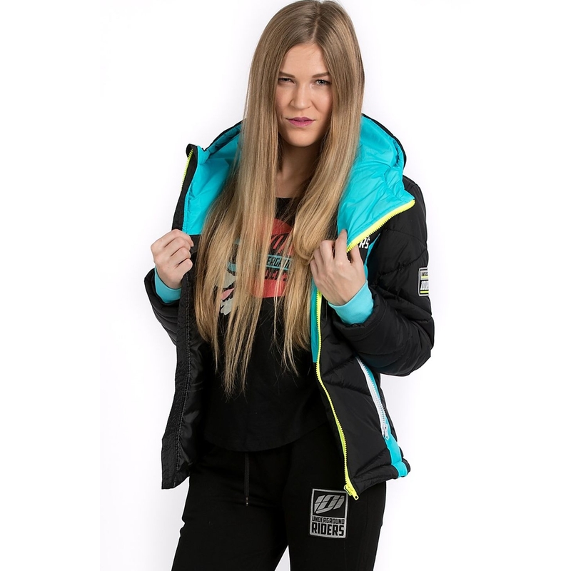 Dámská bunda 101 Riders Defrost černo-modro-fluo žlutá