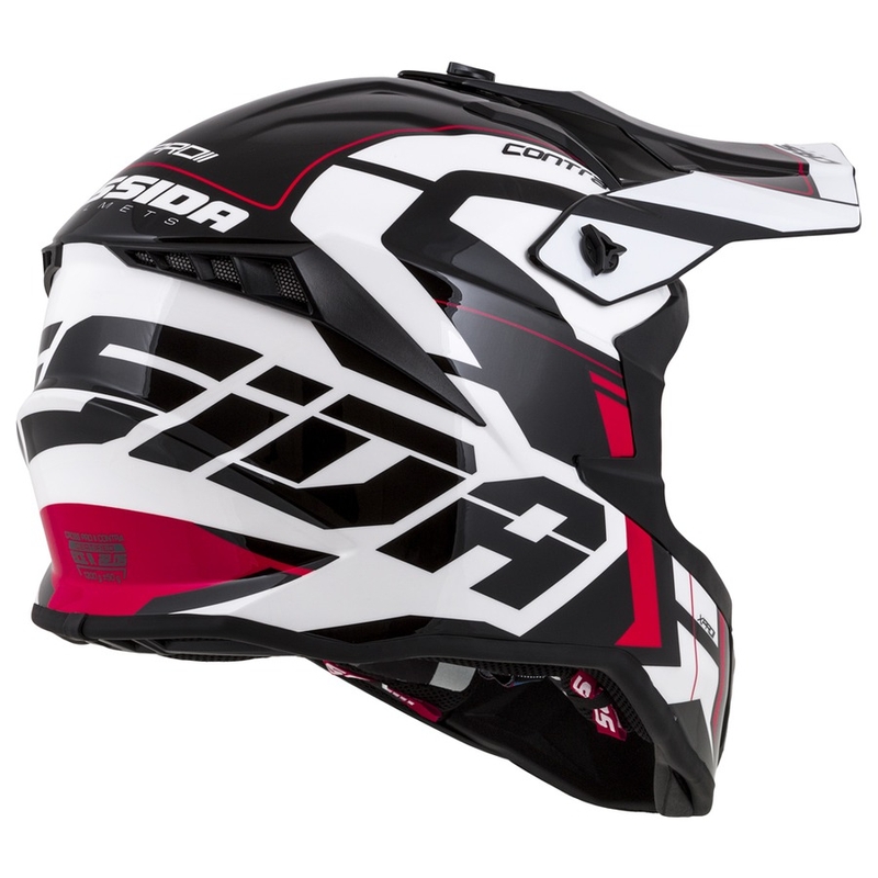 Cassida Cross Pro II Contra motocrosshjelm hvid-rød-sort