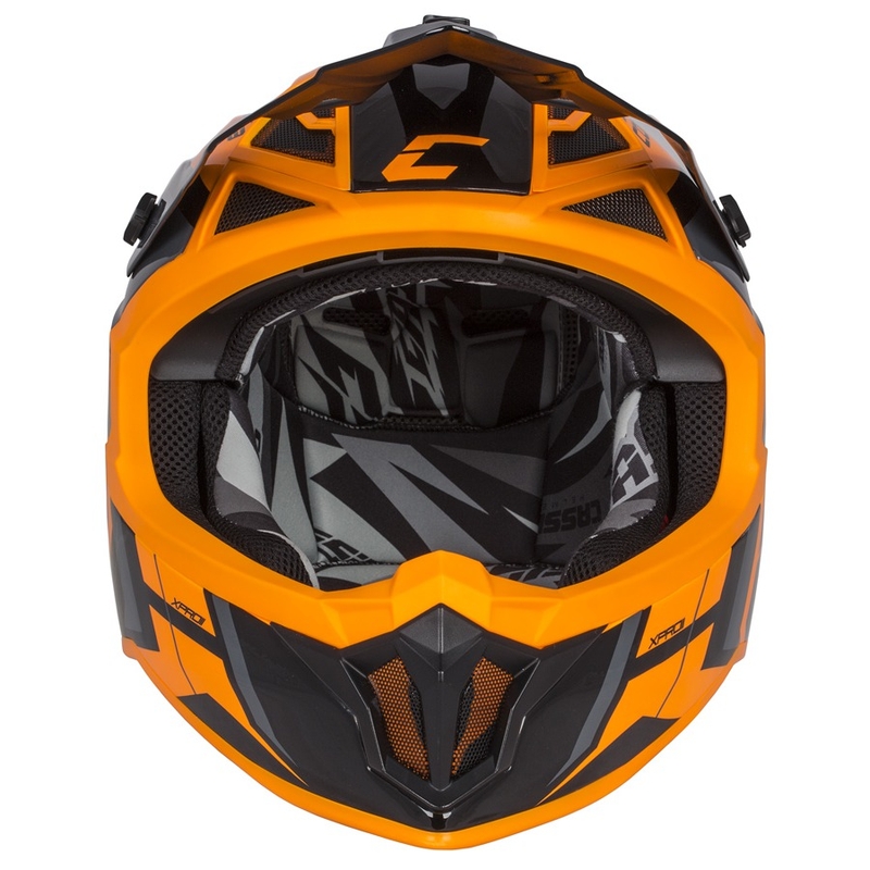 Cassida Cross Pro II Contra Motocross-hjelm orange-sort-grå