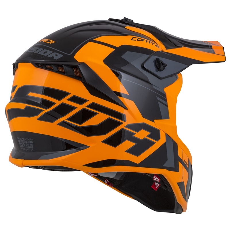 Cassida Cross Pro II Contra Motocross-hjelm orange-sort-grå