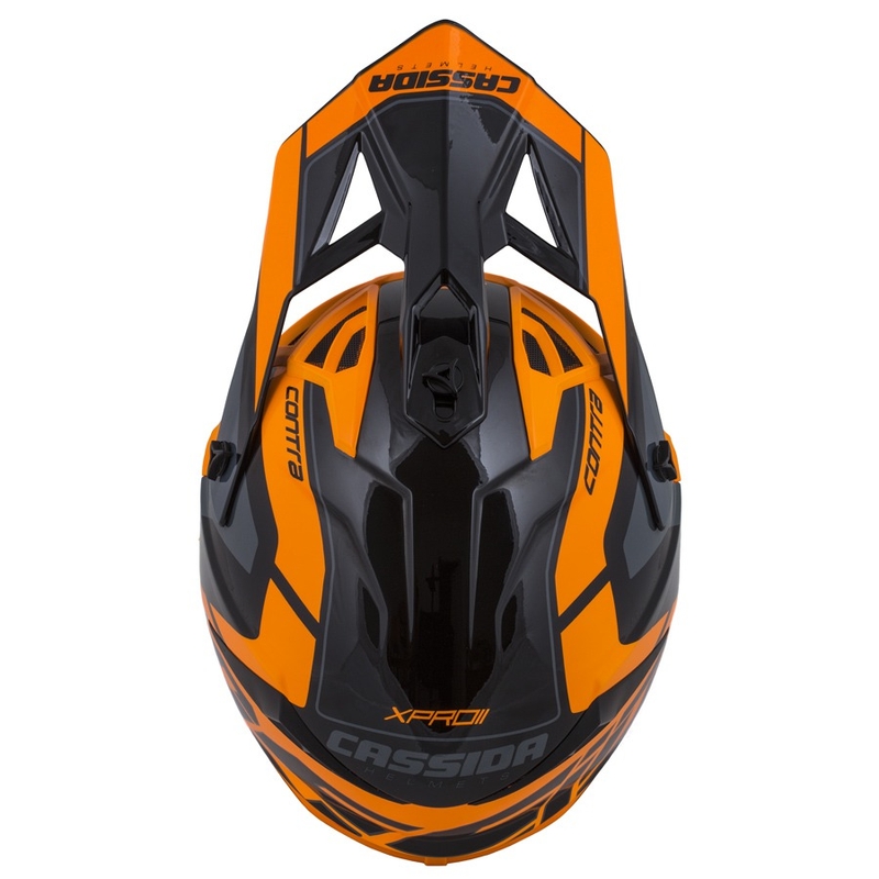 Cassida Cross Pro II Contra Motocross-hjelm orange-sort-grå