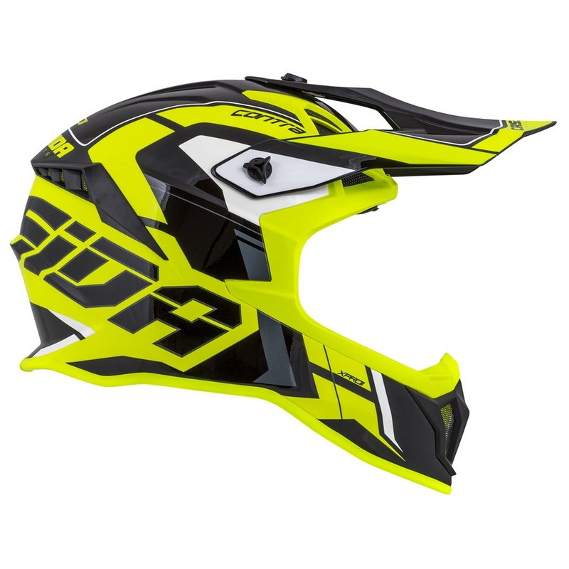 Cassida Cross Pro II Contra fluo gul-grå-sort motocrosshjelm