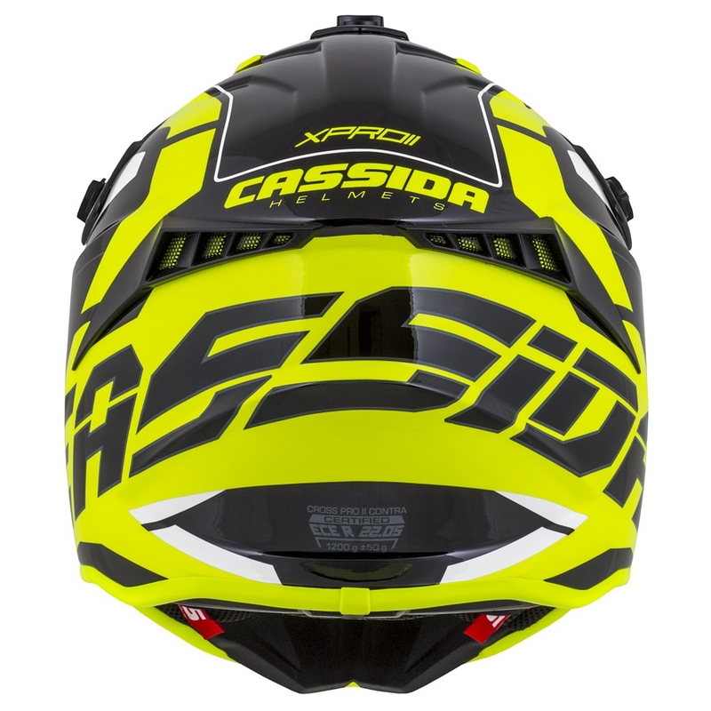Cassida Cross Pro II Contra fluo gul-grå-sort motocrosshjelm