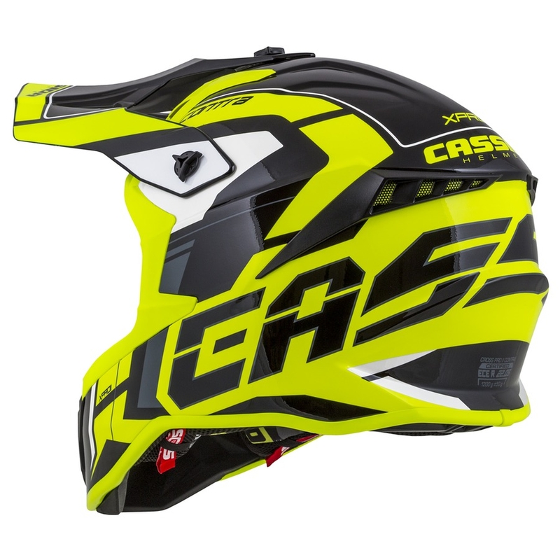 Cassida Cross Pro II Contra fluo gul-grå-sort motocrosshjelm