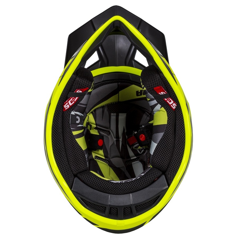 Cassida Cross Pro II Contra fluo gul-grå-sort motocrosshjelm
