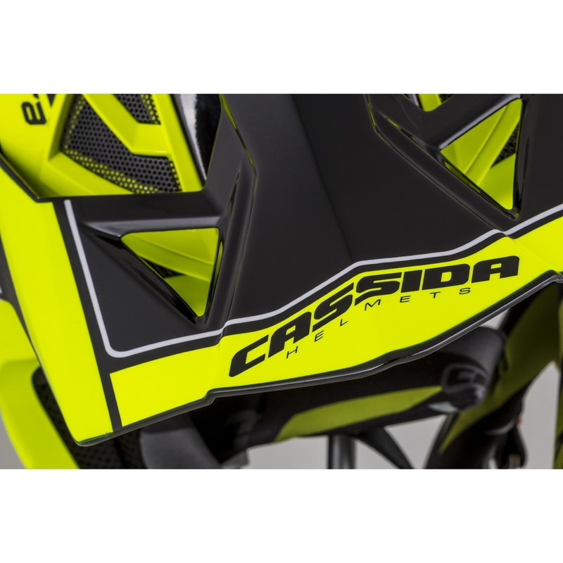 Cassida Cross Pro II Contra fluo gul-grå-sort motocrosshjelm