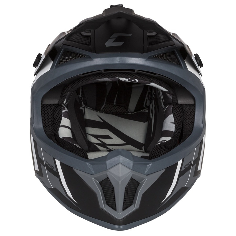 Cassida Cross Pro II Contra motocrosshjelm sort-grå-hvid