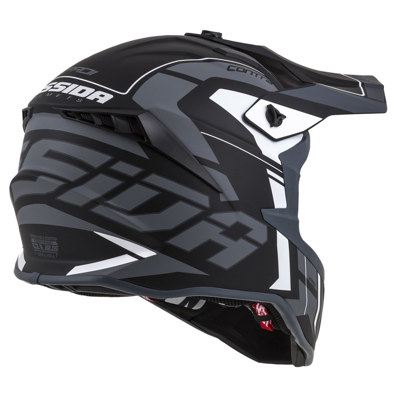 Cassida Cross Pro II Contra motocrosshjelm sort-grå-hvid