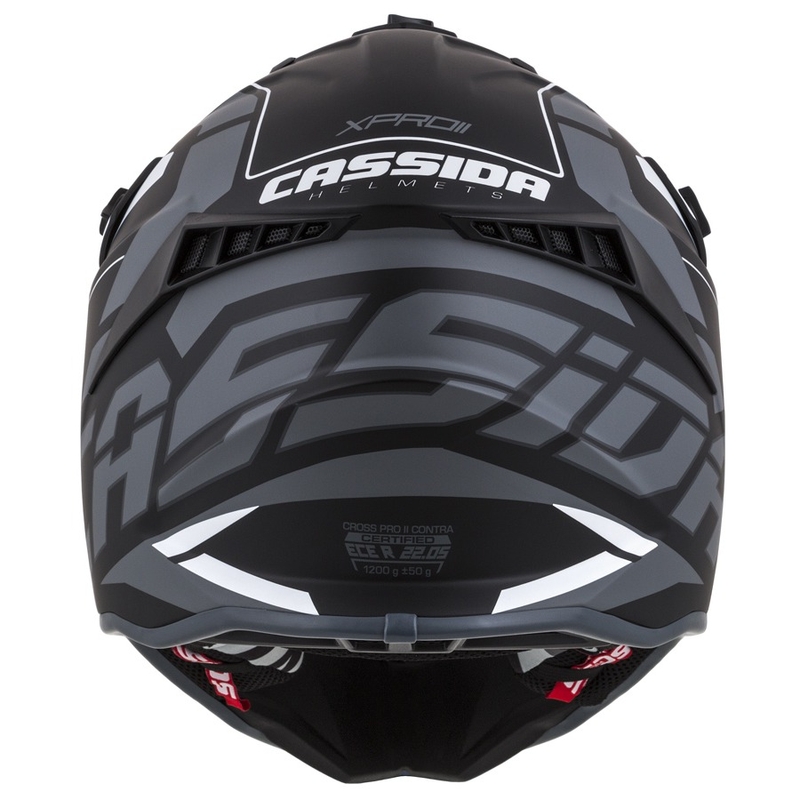 Cassida Cross Pro II Contra motocrosshjelm sort-grå-hvid