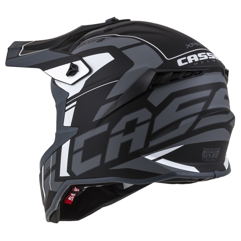Cassida Cross Pro II Contra motocrosshjelm sort-grå-hvid
