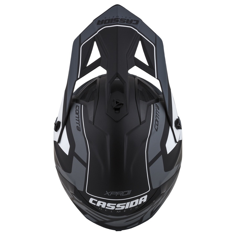 Cassida Cross Pro II Contra motocrosshjelm sort-grå-hvid