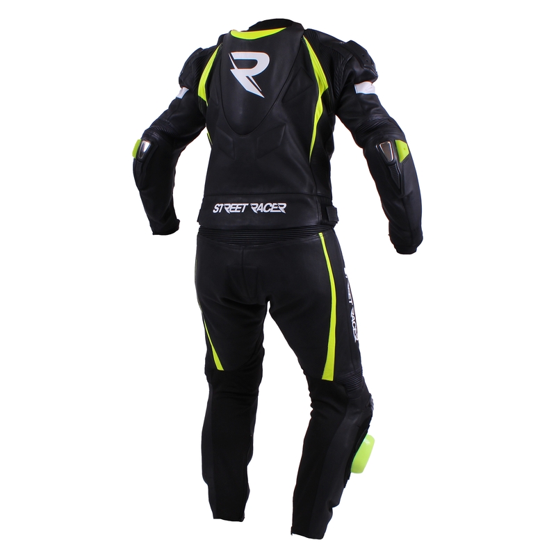 Pánská kombinéza na motorku Street Racer Line černo-bílo-fluo žlutá výprodej