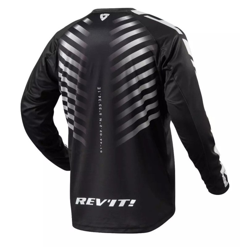 Motocrosstrøje Revit Rough sort og hvid