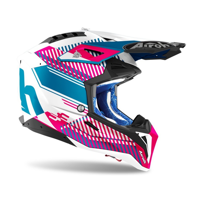 Motokrosová přilba Airoh Aviator 3.0 Wave 2022 bílo-modro-růžová
