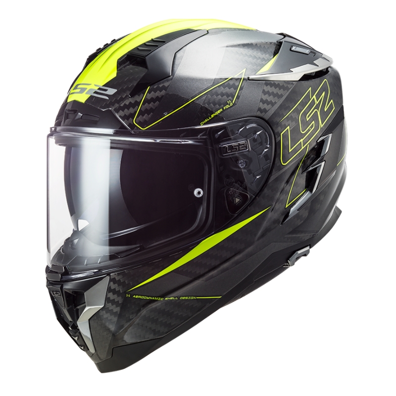 Integral motorcykelhjelm LS2 FF327 Challenger CT2 Fold sort-fluogul