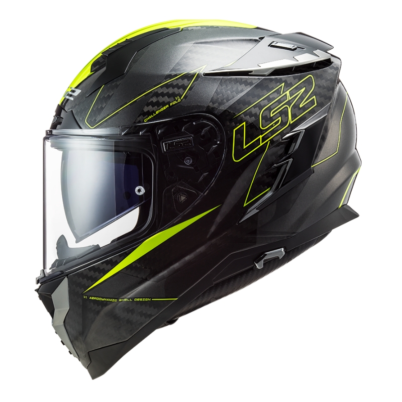 Integral motorcykelhjelm LS2 FF327 Challenger CT2 Fold sort-fluogul