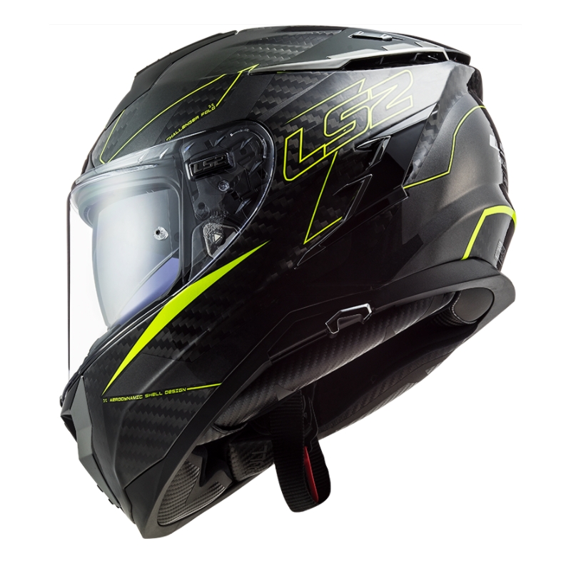 Integral motorcykelhjelm LS2 FF327 Challenger CT2 Fold sort-fluogul