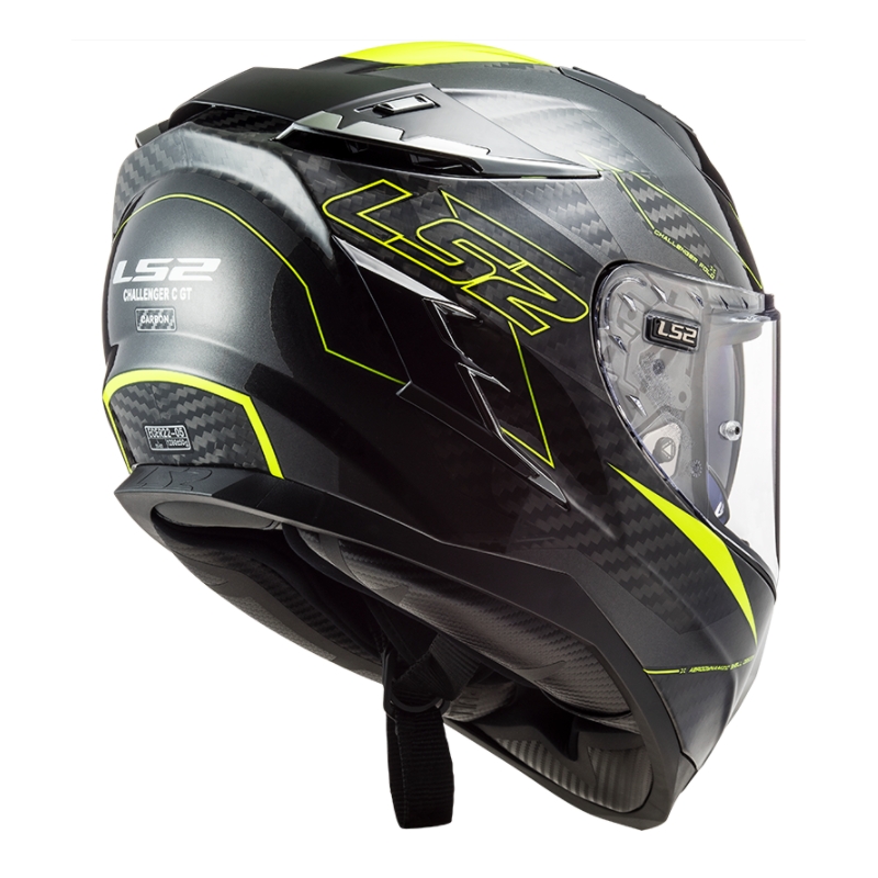 Integral motorcykelhjelm LS2 FF327 Challenger CT2 Fold sort-fluogul