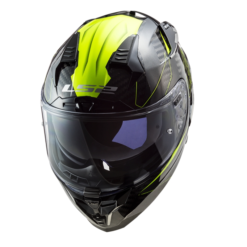 Integral motorcykelhjelm LS2 FF327 Challenger CT2 Fold sort-fluogul