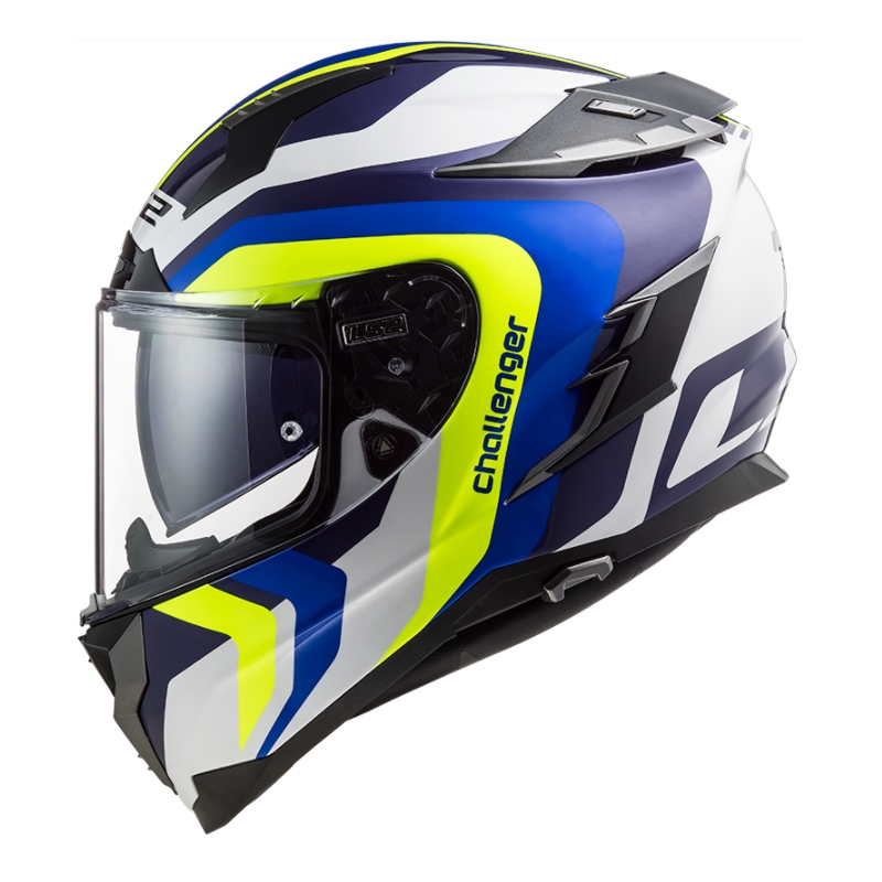 Integrální přilba na motorku LS2 FF327 Challenger Galactic modro-bílo-fluo žlutá výprodej