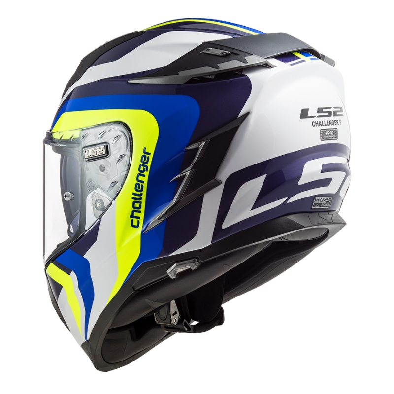 Integrální přilba na motorku LS2 FF327 Challenger Galactic modro-bílo-fluo žlutá výprodej