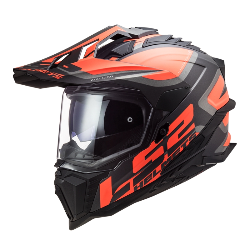 Enduro hjelm LS2 MX701 Explorer Alter sort-orange-grå