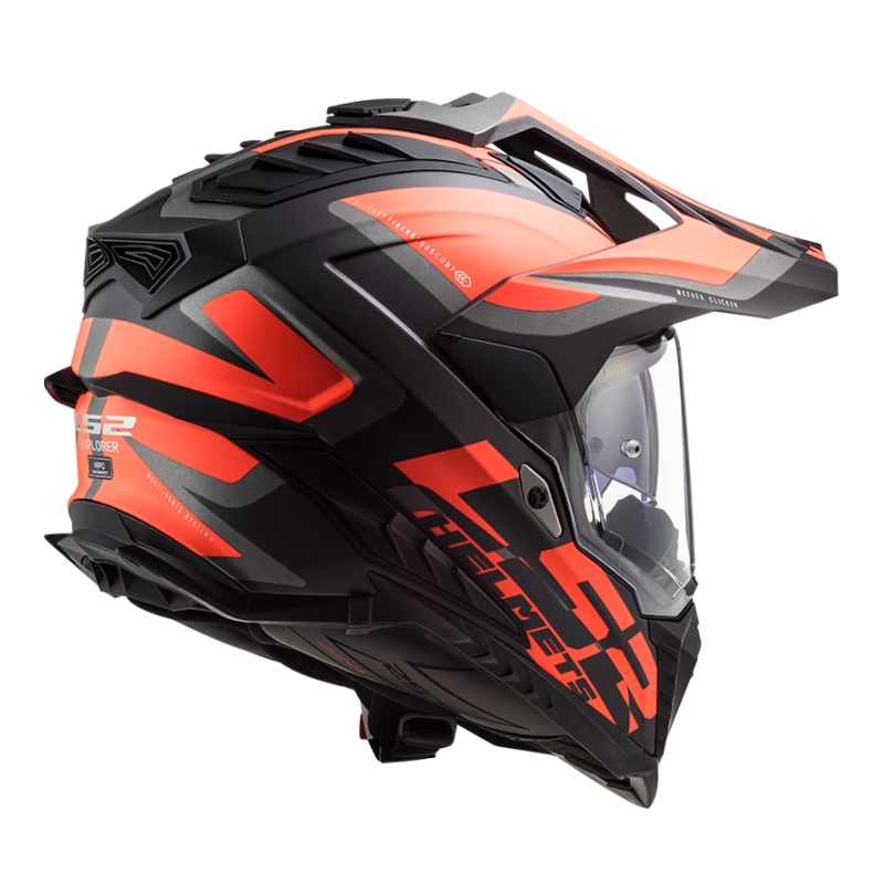 Enduro hjelm LS2 MX701 Explorer Alter sort-orange-grå