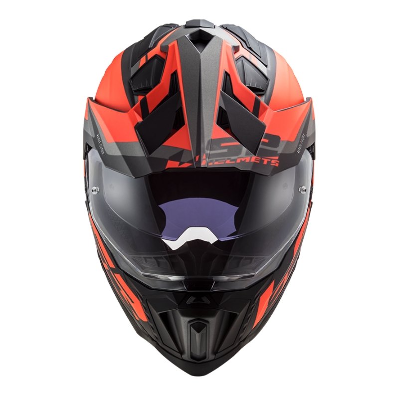 Enduro hjelm LS2 MX701 Explorer Alter sort-orange-grå