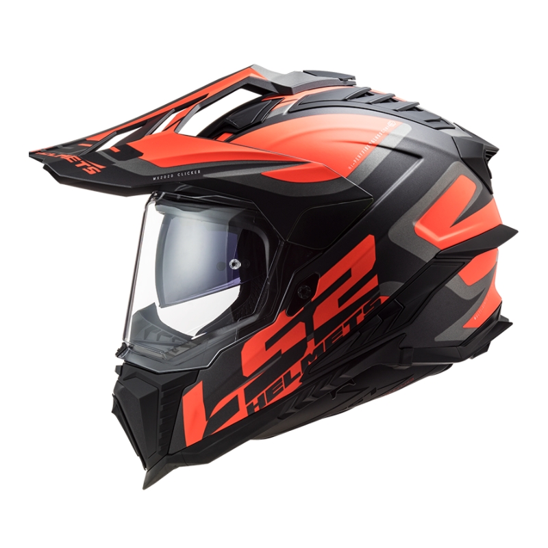 Enduro hjelm LS2 MX701 Explorer Alter sort-orange-grå