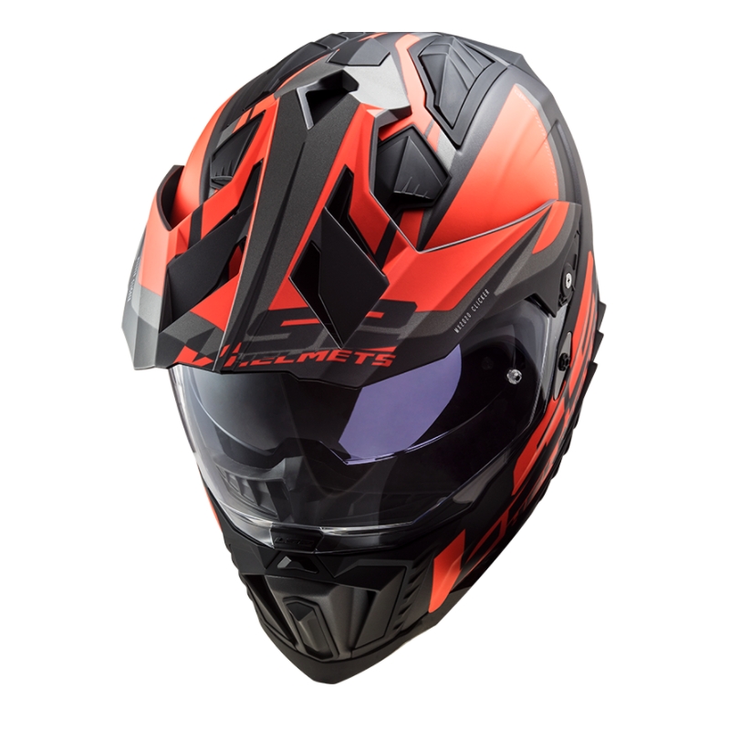 Enduro hjelm LS2 MX701 Explorer Alter sort-orange-grå