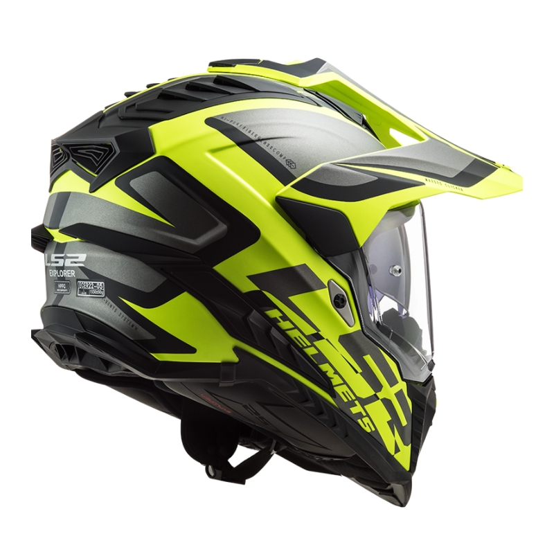 Endurohjelm LS2 MX701 Explorer Alter sort-grå-fluogul