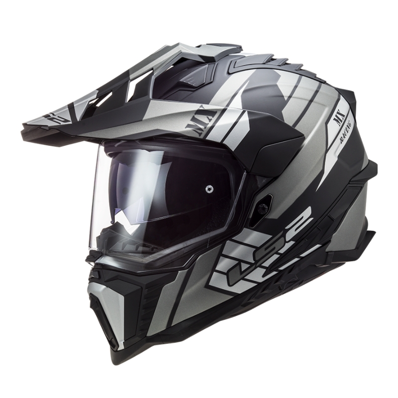 Endurohjelm LS2 MX701 Explorer Atlantis sort-grå-hvid
