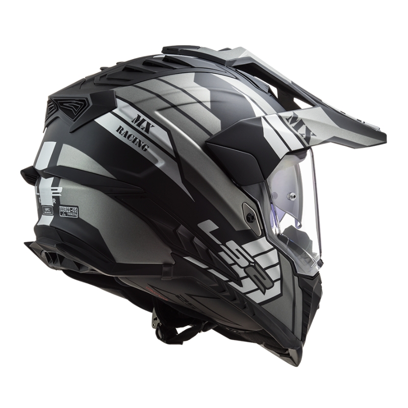 Endurohjelm LS2 MX701 Explorer Atlantis sort-grå-hvid
