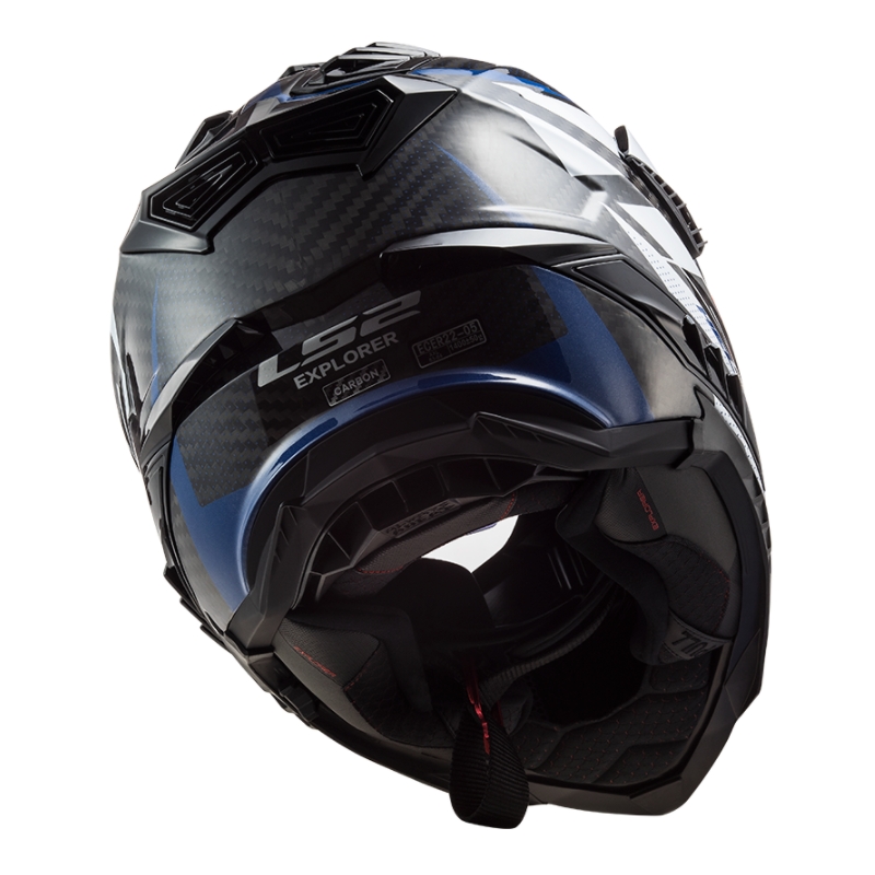 Endurohjelm LS2 MX701 Explorer C Focus hvid-blå-rød