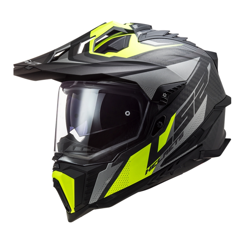 Endurohjelm LS2 MX701 Explorer C Focus sort-grå-fluogul