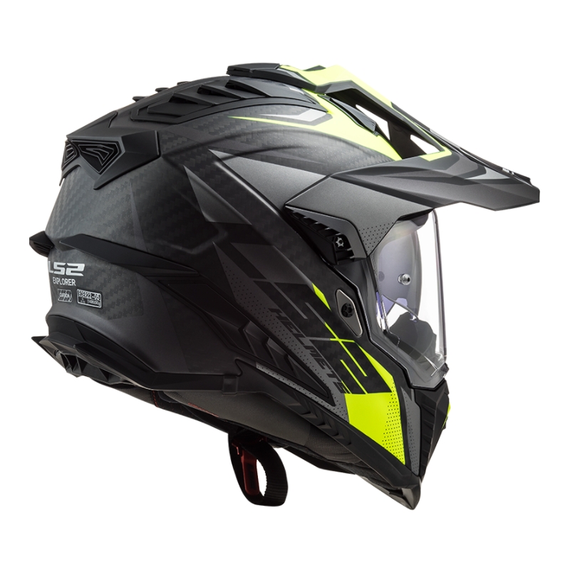 Endurohjelm LS2 MX701 Explorer C Focus sort-grå-fluogul