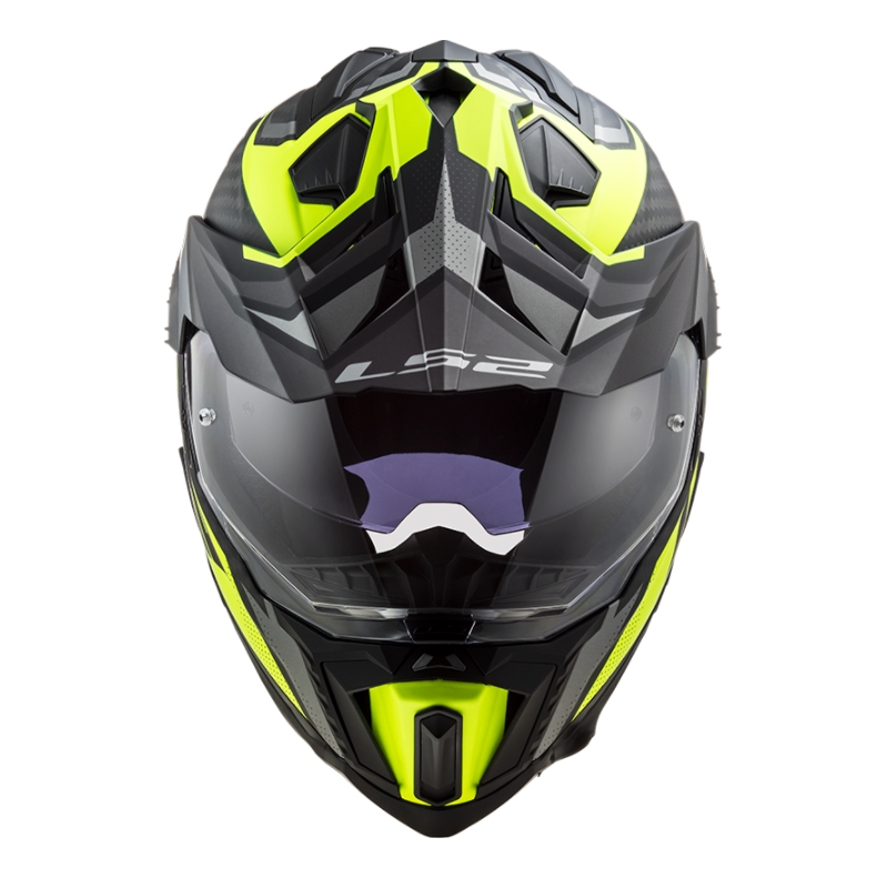 Endurohjelm LS2 MX701 Explorer C Focus sort-grå-fluogul